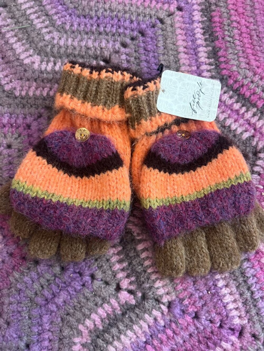 NWT Free People Super Stripe Gloves